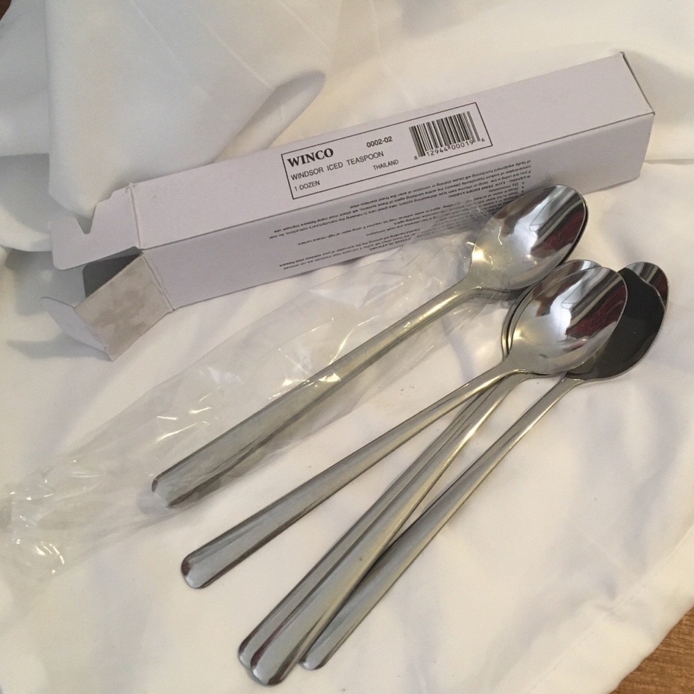 Iced Tea Teaspoons Long Handled Spoons Windsor Pattern is Plain New in Box